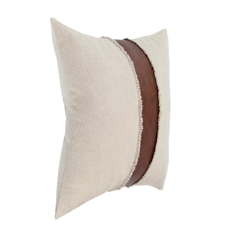 Bethany Abstract Throw Pillow Cover & Insert, Natural/Kona Brown