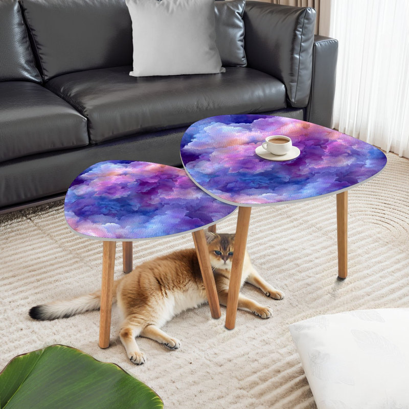 Ensemble de 2 tables basses gigognes Triangle