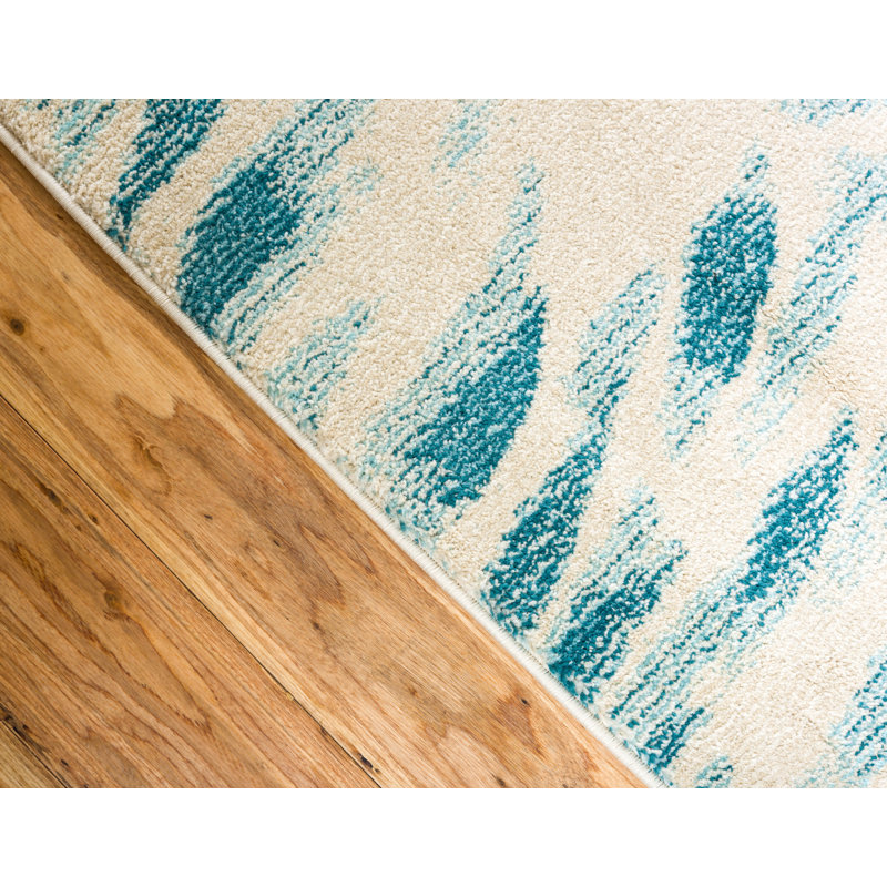 Washable Abstract Indoor Rug, Rectangle 5'1" x 8'