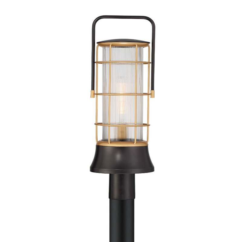  Lanterne 1 lumière en bronze huilé + or