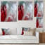 Art mural liquide en rouge et vert - décoration murale moderne en toile-2016525565-2016525563