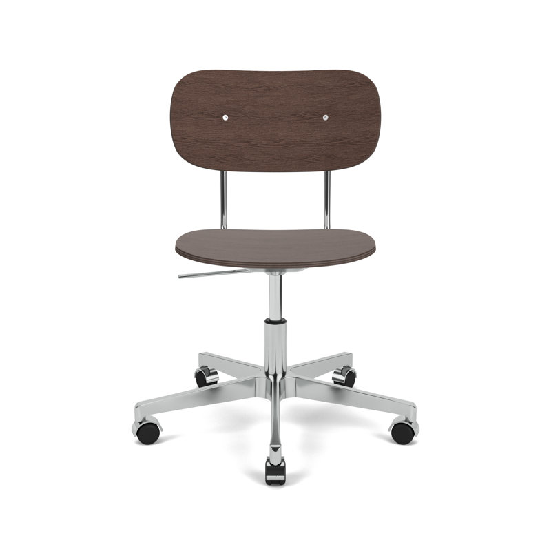 Co Swivel Task Chair, Dark Stained Oak/Silver