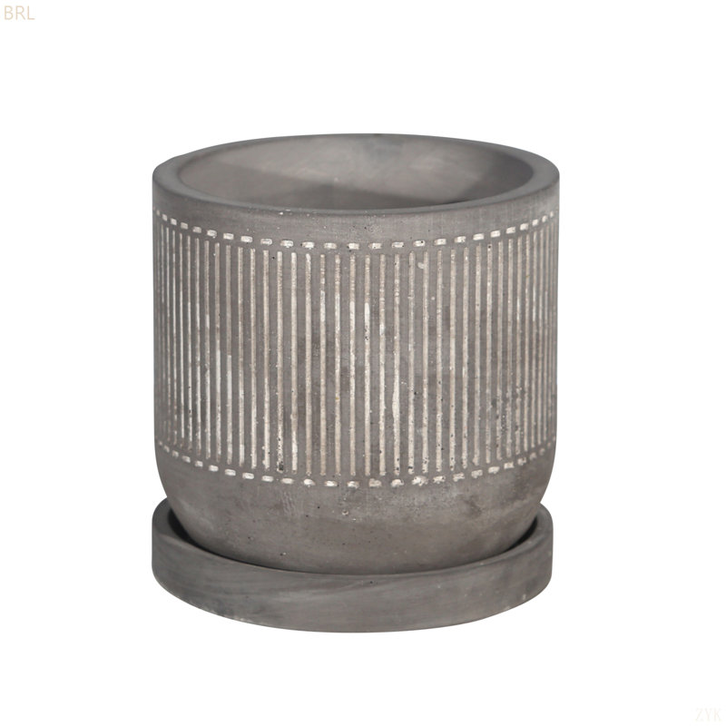 PLATEAU À MOTIFS 6 "AVEC SAUCER, GRIS