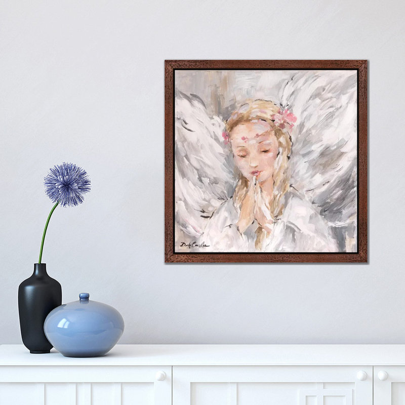 Prayer by Debi Coules - Painting on Canvas, 45.72 cm H x 45.72 cm W, Brown Framed
