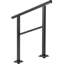 Rambarde extérieure supportant une charge de 75 kg (165 lb), rampe d'escalier extérieure en aluminium 91,4 x 88,9 cm (36 x 35 po), rampe d'escalier extérieure de transition, plage d'inclinaison de 0 à 30°, compatible avec les escaliers de 2 à 3 marches.-62399772