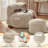Oversized Adult Bean Bag Chair With Ottoman, Corduroy Fabric Lazy Sofa, Plump Shredded Foam Filled, Soft Fluffy & Portable, Back Support For Napping & Gaming-161322703