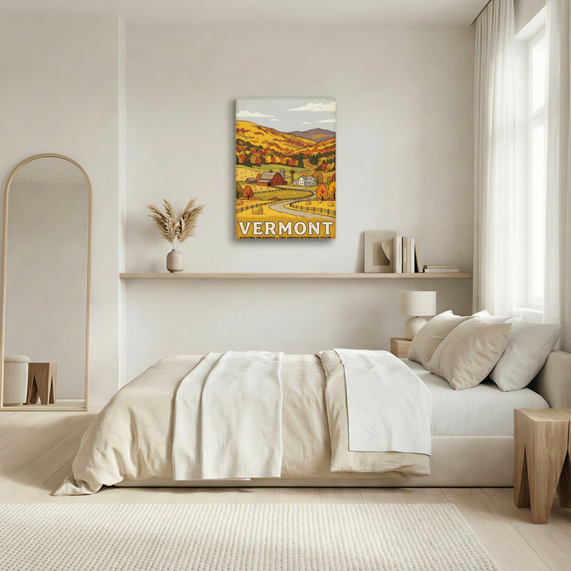 Ensemble de 1 tableau sur toile représentant l'automne du Vermont, 24"H x 18"W, Toile tendue