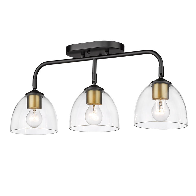 Plafonnier semi-encastré 3 lumières Sunnyvale, Bronze champagne brossé