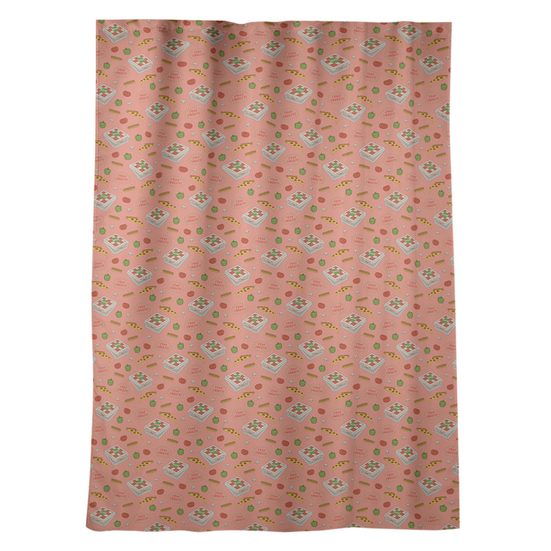 Panneau de rideau simple occultant et isolant avec passe-tringle pizza Kitterman, Rose bonbon