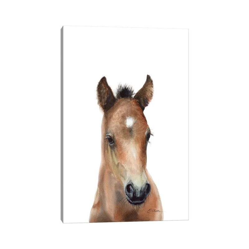 Bay Arabian Foal by Watercolor Luv - Wrapped Canvas Gallery-Wrapped Canvas Giclée, 66.04 cm H x 45.72 cm W