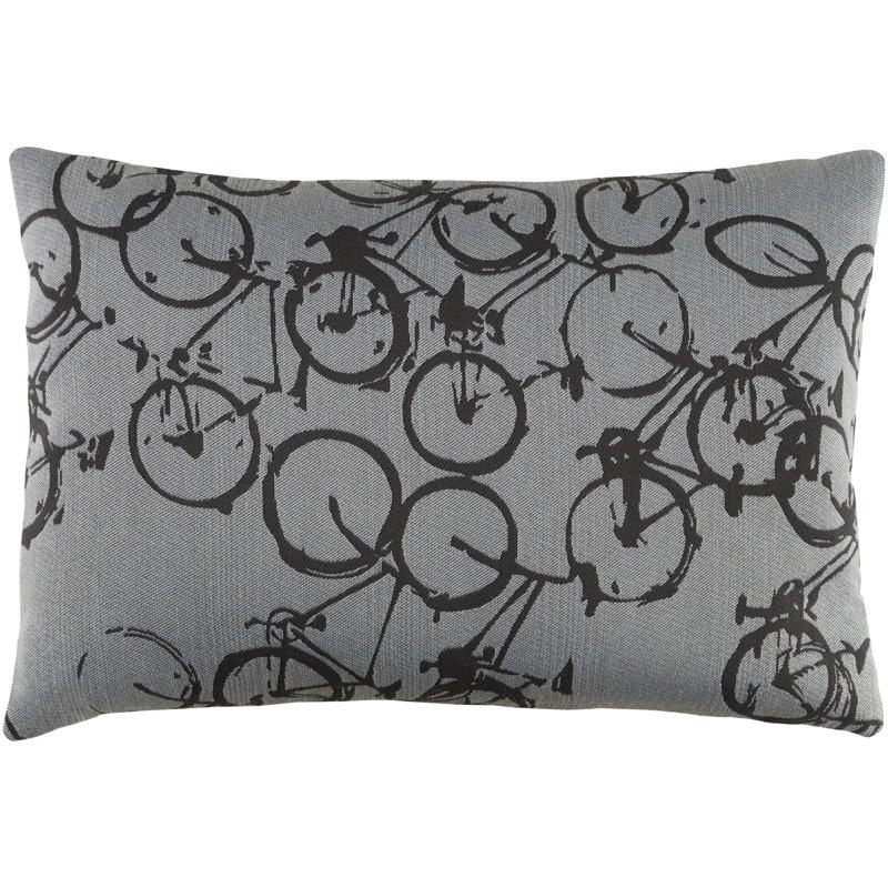  Pedal Power Lumbar Pillow Cover, Gray\Neutral