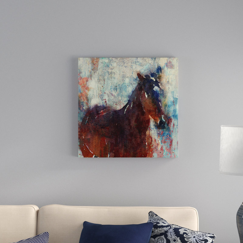 « wild brown cheval », impression sur toile, H 24 po x l 24 po, Toile tendue