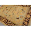 Tapis unique en laine noué à la main turquoise pâle / chocolat / or de 6 pi 1 po x 9 pi 1 po