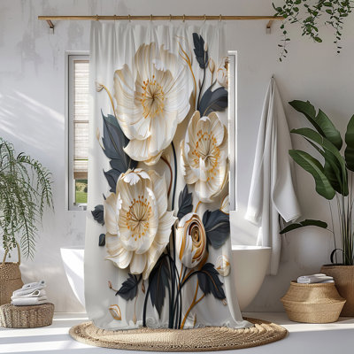 Magnolia Flowers Floral Shower Curtain