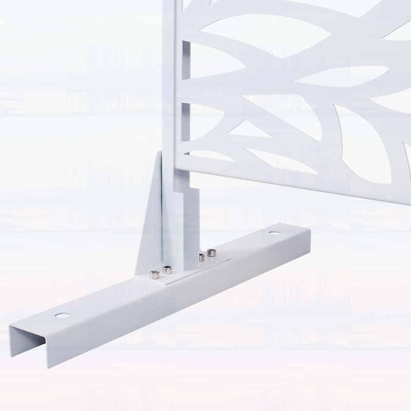 Écran d'intimité élégant en métal pour l'extérieur, idéal pour le patio et le jardin, White