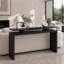 Console de 59 po avec placage en grain de bois naturel et colonnes de soutien en bois massif, table de canapé d'entrée de style flottant et pieds réglables pour le couloir ou derrière le canapé-161064945