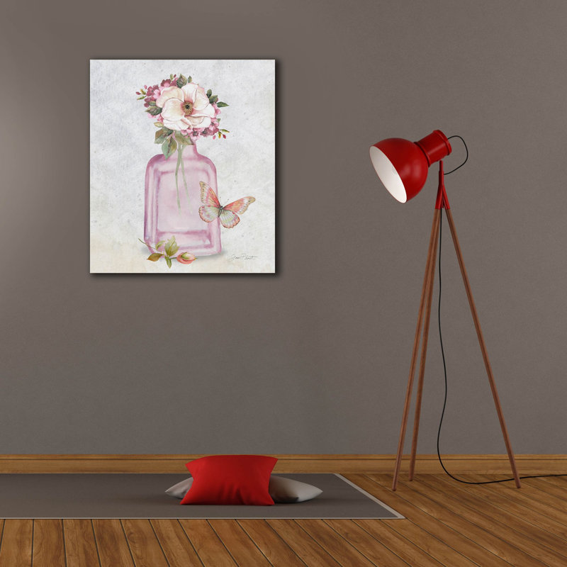 «Pink Bottles B» par Jean Plout, art mural sur toile, H 30 po x l 26 po x P 1,5 po