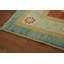 Tapis bleu teint à la main Oushak 8 x 10