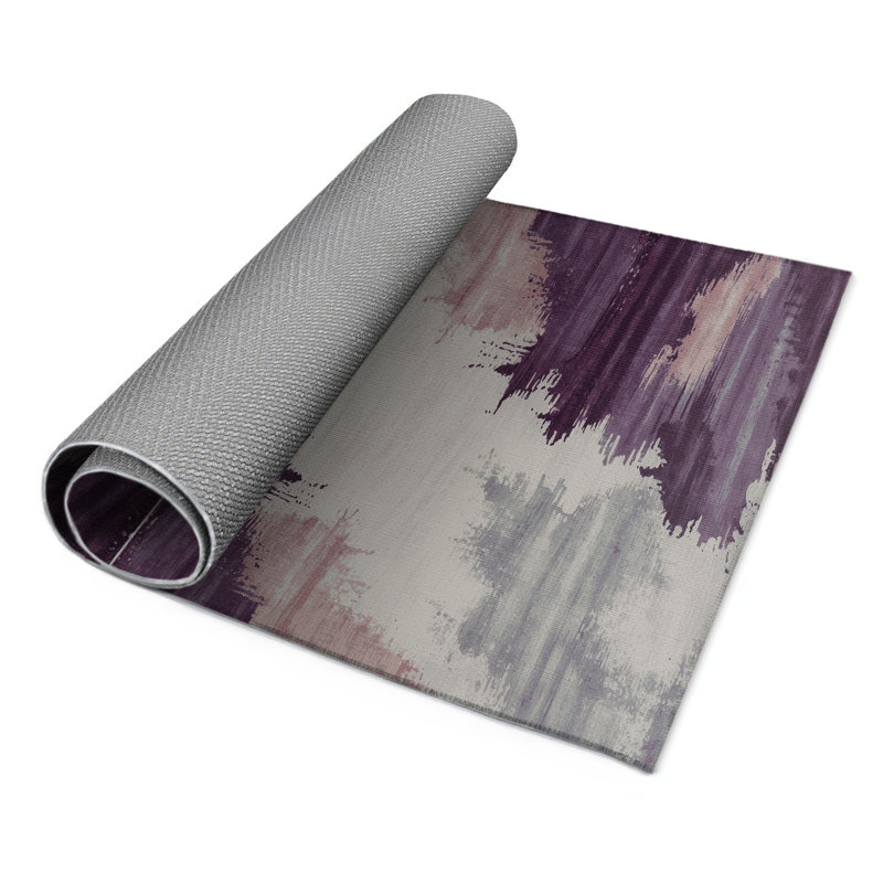 Watercolor Grey Indoor and Outdoor Area Rug, Rectangle 9' x 12'