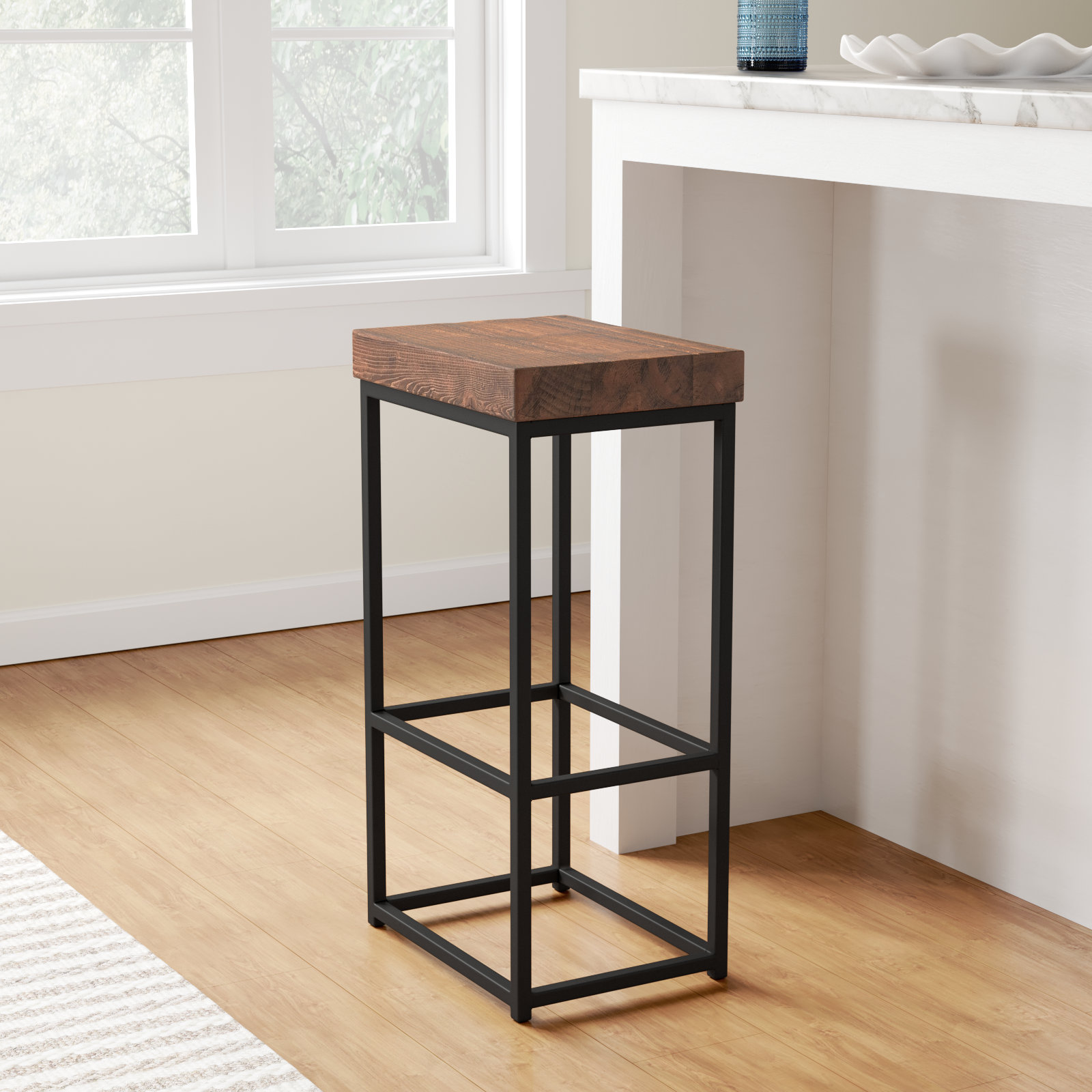 Tamera Solid Wood Stool, Bar Stool (30" Seat Height)
