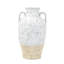 16" Beige And Ivory Amphora Terracotta Urn