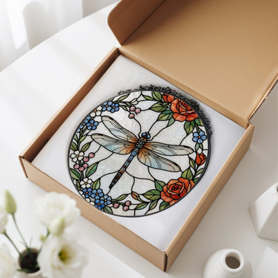 Panneau de vitrail floral 12 "H 12"