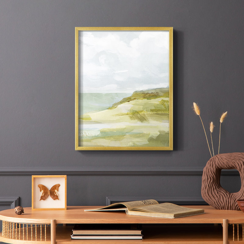 Inlet Impression II Framed Print - Solid Wood, Gold, 20" H x 16" W