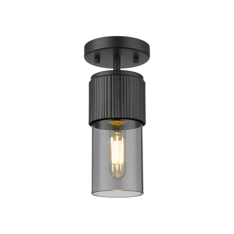 Plafonnier encastré 12 lumières Bolivar, Plaqué couleur fumée, H 8,75 po x l 4 po x P 4 po, Noir mat