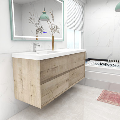 Ensemble de meuble-lavabo mural simple 60 po Antheny