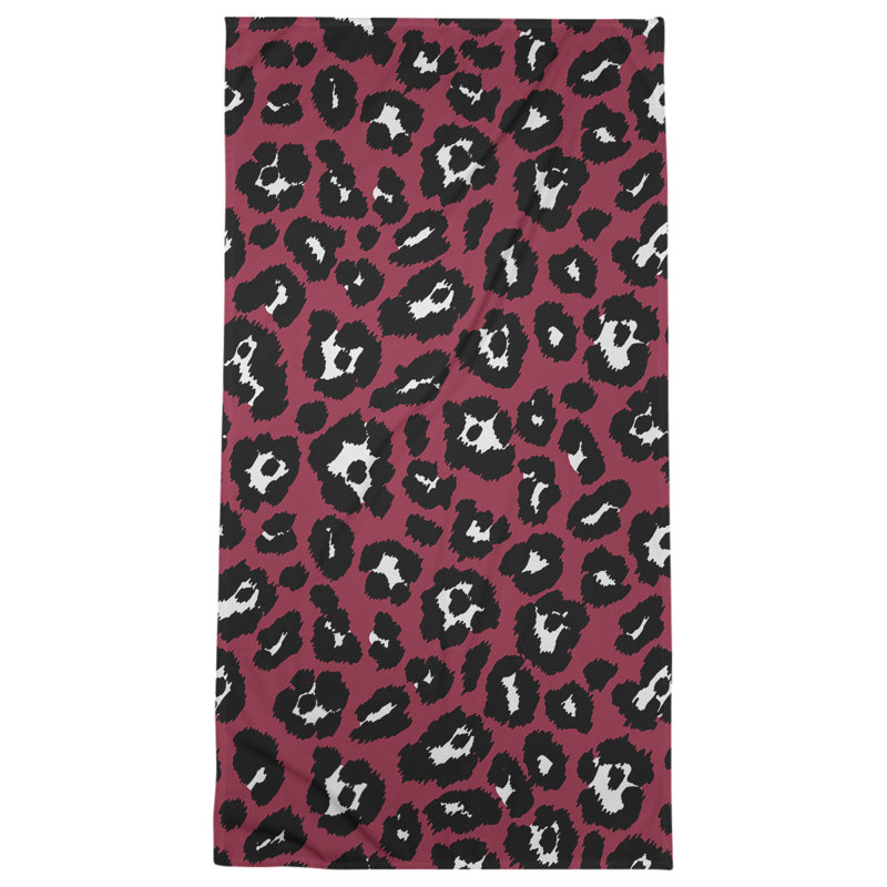 Lucida Bath Towel, Microfiber, Red/White/Black