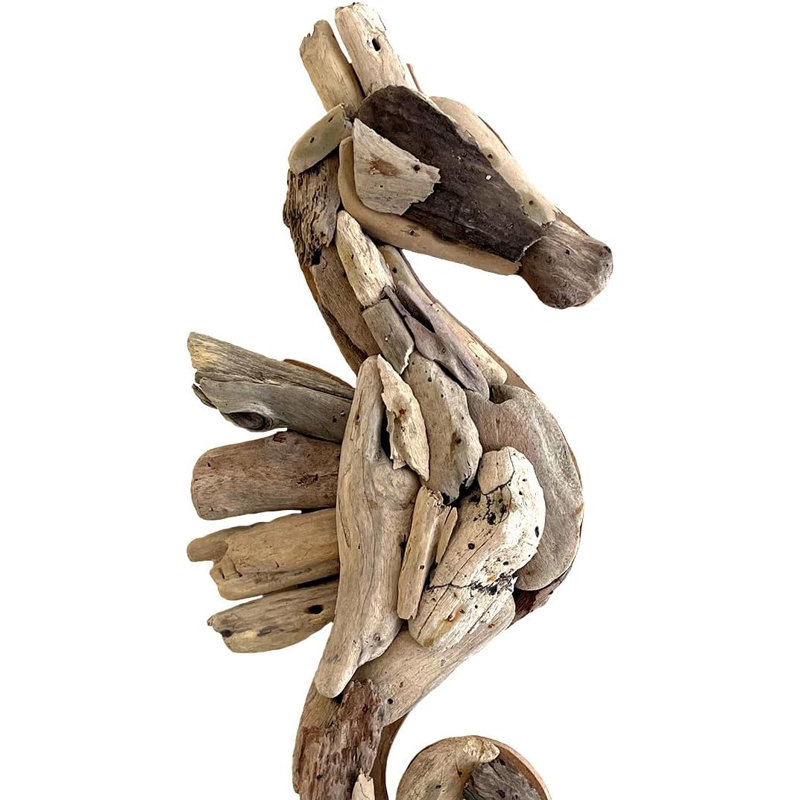 Driftwood Seahorse Nautical Coastal Nature Wall Décor On Solid Wood, Hand Crafted
