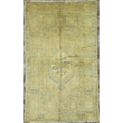 Tapis turc rétro fait à la main 4 pi x 6 po Anatolian