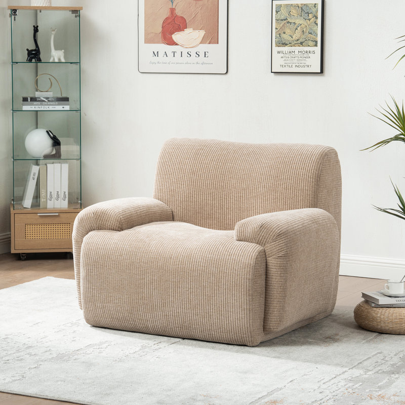 Fauteuil rembourré éponge rembourré éponge 42,11 po, Taupe
