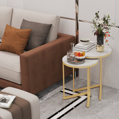 Phalla Stone Tray Top Nesting Tables