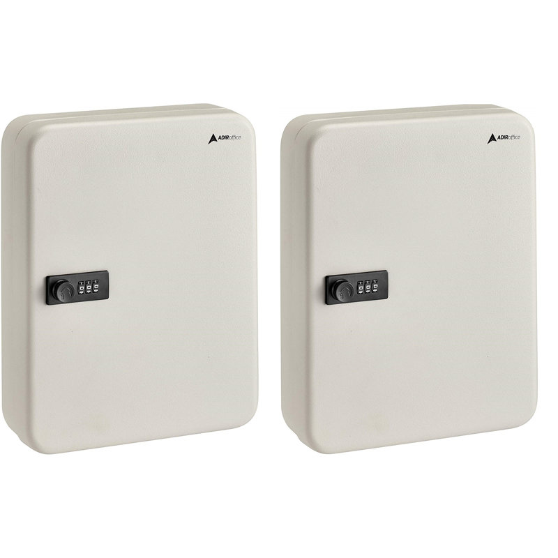 White Steel Wall-Mount 30-Key Combination Lock Cabinet
