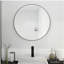 24" large round black round mirror