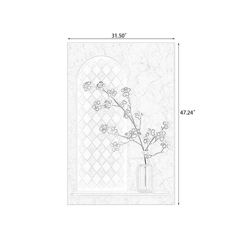 Toile crème crème beige texturée 3D pour hall d'entrée, H 47,24 po x l 31,5 po