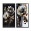 «Gray Gold Flower Bouquet IV», 2 pièces sur toile-620095350-620095349