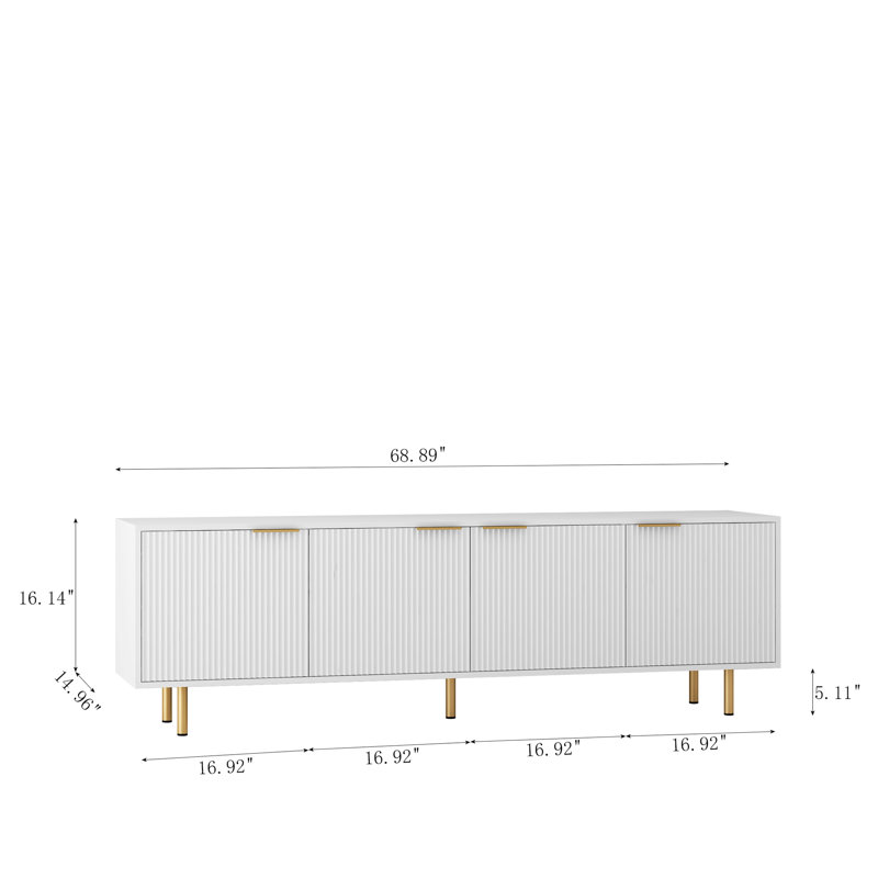 Crédence de rangement 68,89 W, Blanc