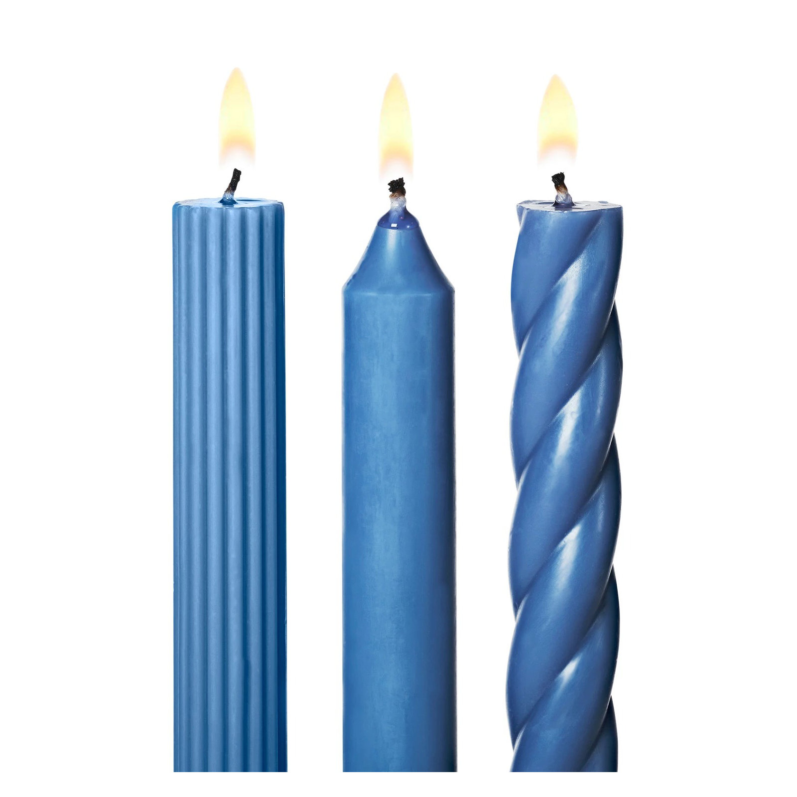 ILLUME Beautifully Done Unscented Assorted Candle Tapers 3-Pack, Citrus Crush