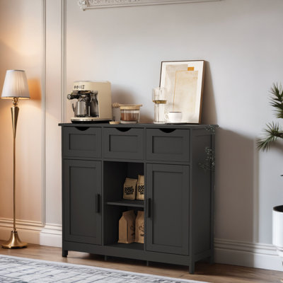 Storage Cabinets, Wooden Floor Cabinet with Drawers and Shelves Storage Cabinets,Accent Cabinet for Living Room, Bedroom,Bathroom Furniture Home Decor by Lark Manor
