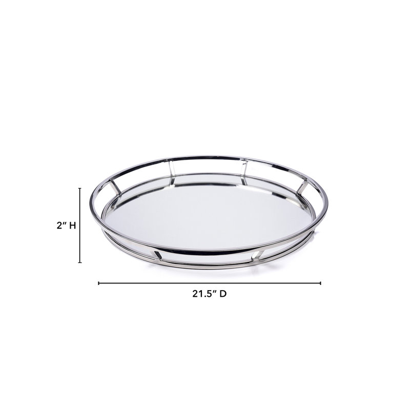 Plateau de service en miroir Coward, H 2 po x l 20,5 po x P 20,5 po