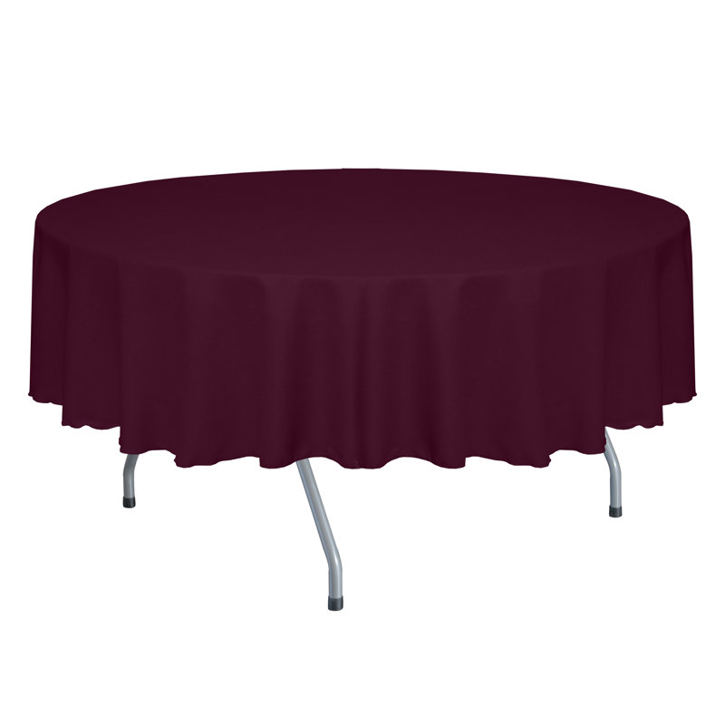 Ultimate Textile Round Tablecloth, 58" Round, Burgundy, 3