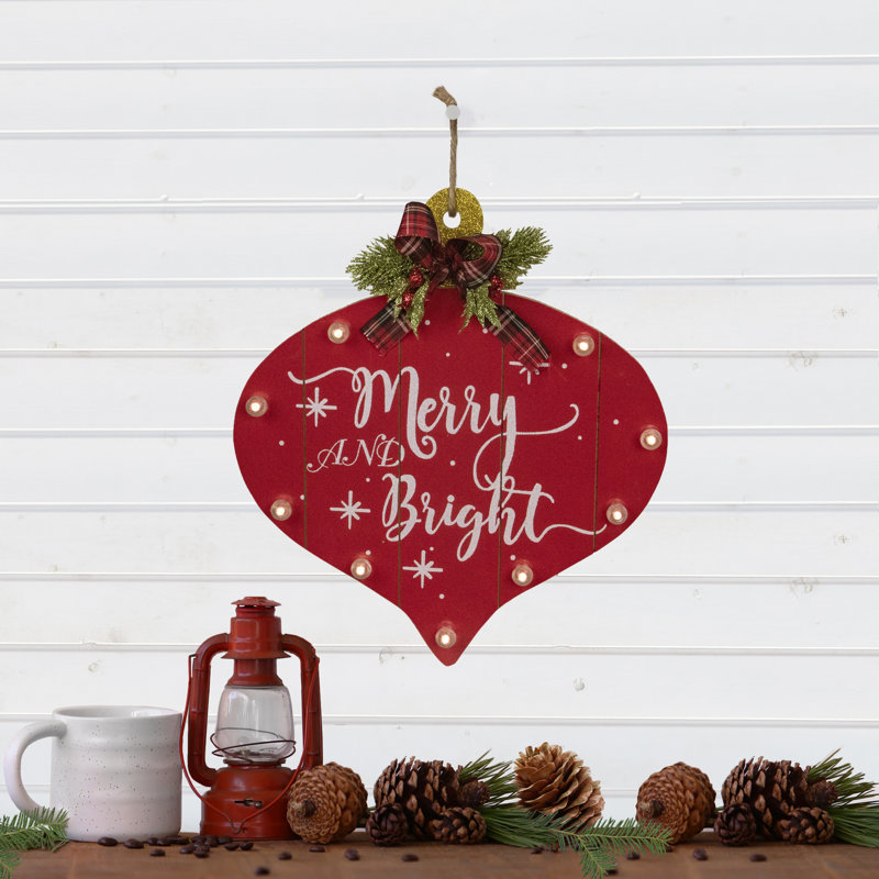 Enseigne de Noël 13,75 "Mignon et lumineux"