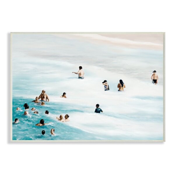 Stupell Industries Summer People Swimming Waves Beach Water Landscape ...