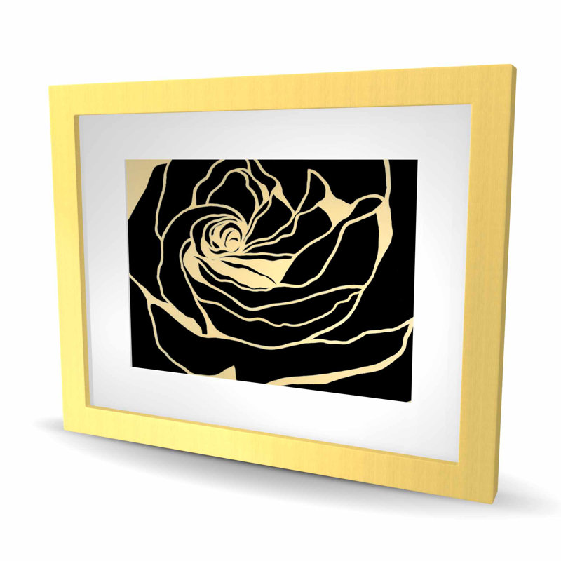 Silhouette d'une rose - chambre à coucher romantique, impression encadrée