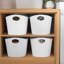 Panier à linge de 2 gallons d'une capacité de 8 gallons avec poignées Panier de rangement multifonctionnel en plastique blanc, pesant 1,5 lb, rigide avec flexibilité BC593610538B45BBBCC374F91FD1AF54
