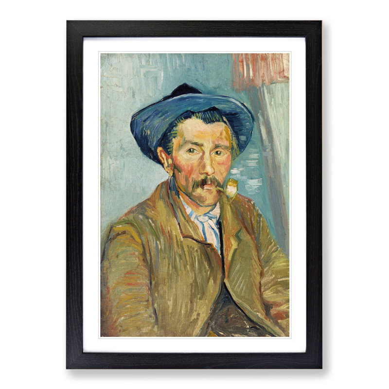The Pipe Smoker by Vincent Van Gogh - Picture Frame Painting, 36cm H x 27cm W x 2cm D, Black Framed