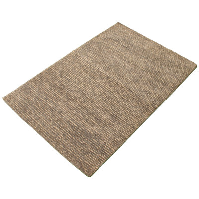 Tapis brun clair en laine tressé à la main Biwabik