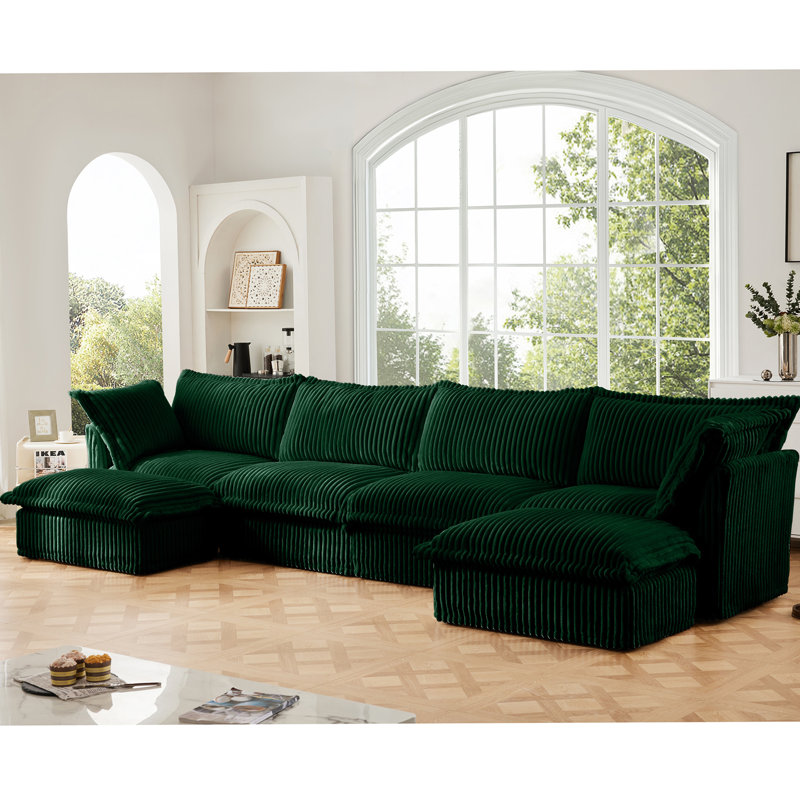 Canapé modulaire confortable en forme de U avec plusieurs coussins et configurations polyvalentes pour les espaces de vie